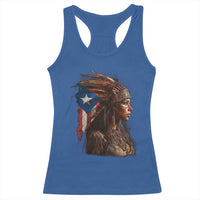 Puerto Rico Taino Warrior Woman Racerback Tank Top Boricua Pride