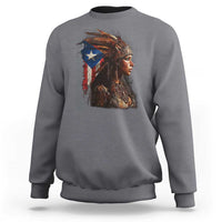 Puerto Rico Taino Warrior Woman Sweatshirt Boricua Pride