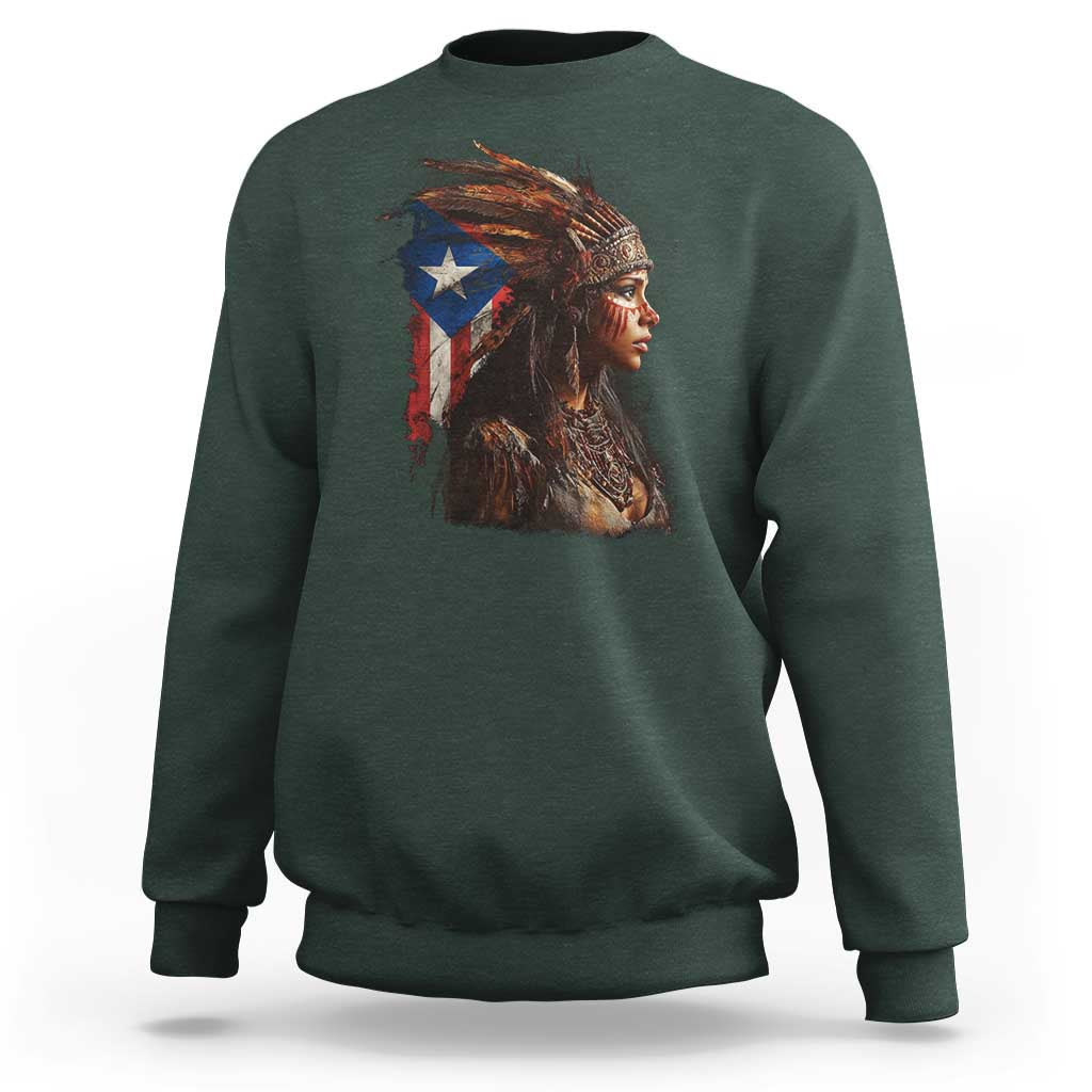 Puerto Rico Taino Warrior Woman Sweatshirt Boricua Pride