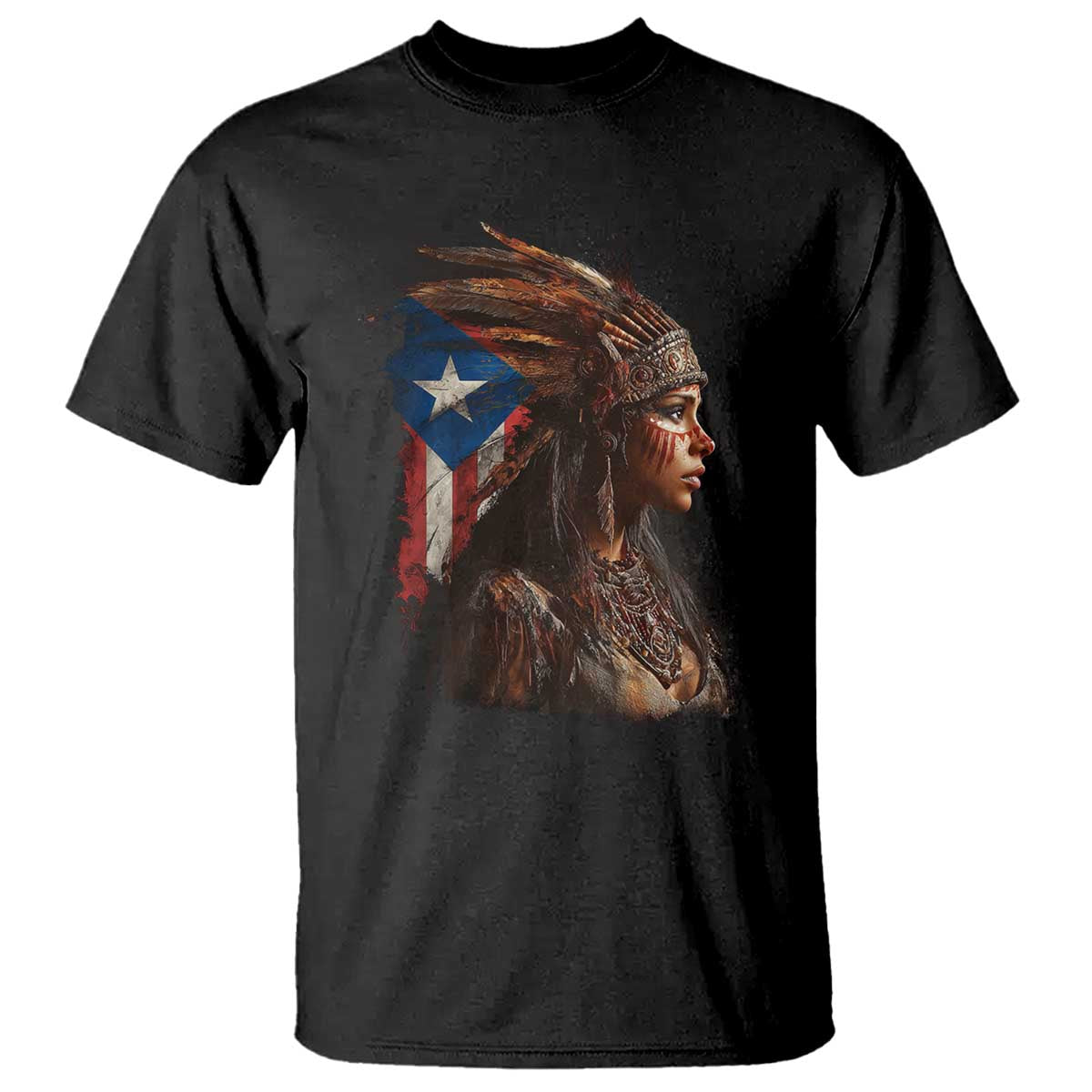 Puerto Rico Taino Warrior Woman T Shirt Boricua Pride