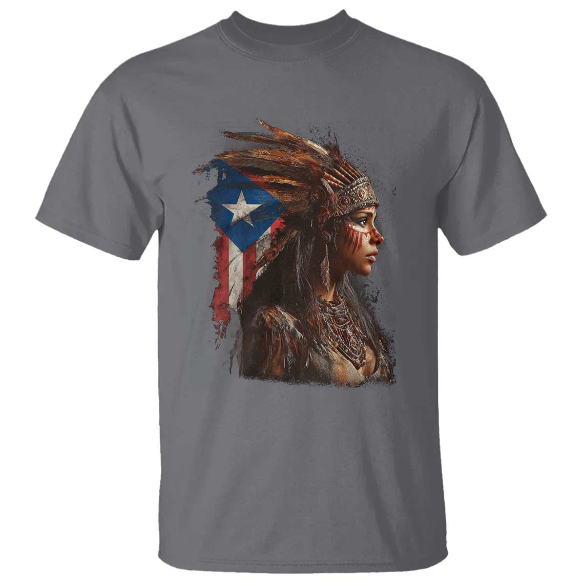 Puerto Rico Taino Warrior Woman T Shirt Boricua Pride