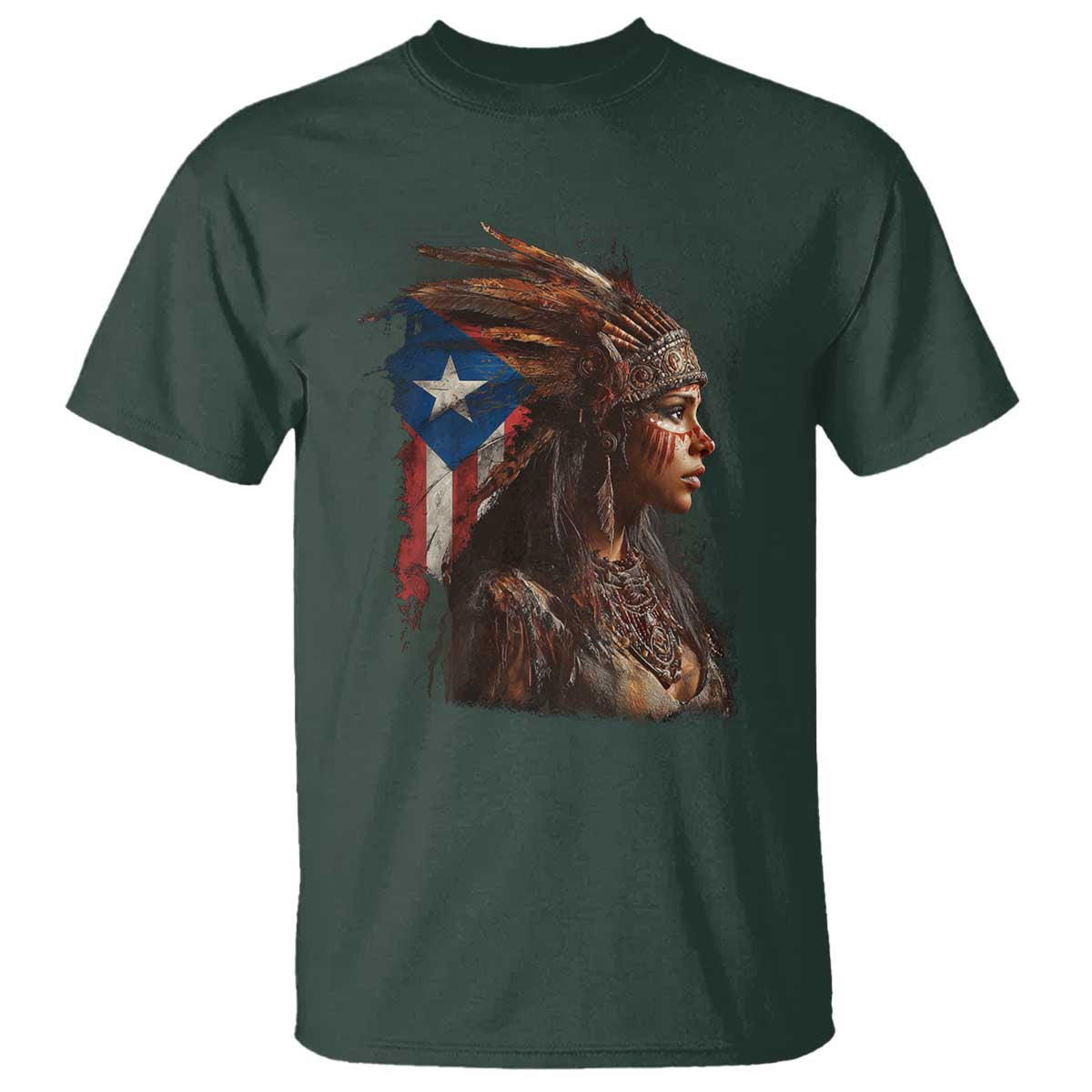 Puerto Rico Taino Warrior Woman T Shirt Boricua Pride
