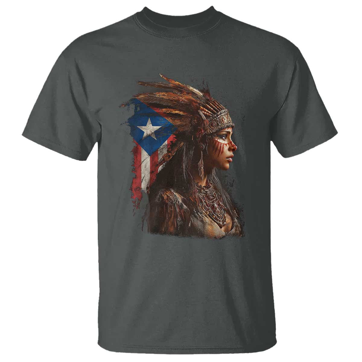 Puerto Rico Taino Warrior Woman T Shirt Boricua Pride