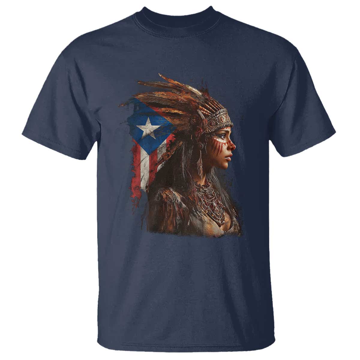 Puerto Rico Taino Warrior Woman T Shirt Boricua Pride