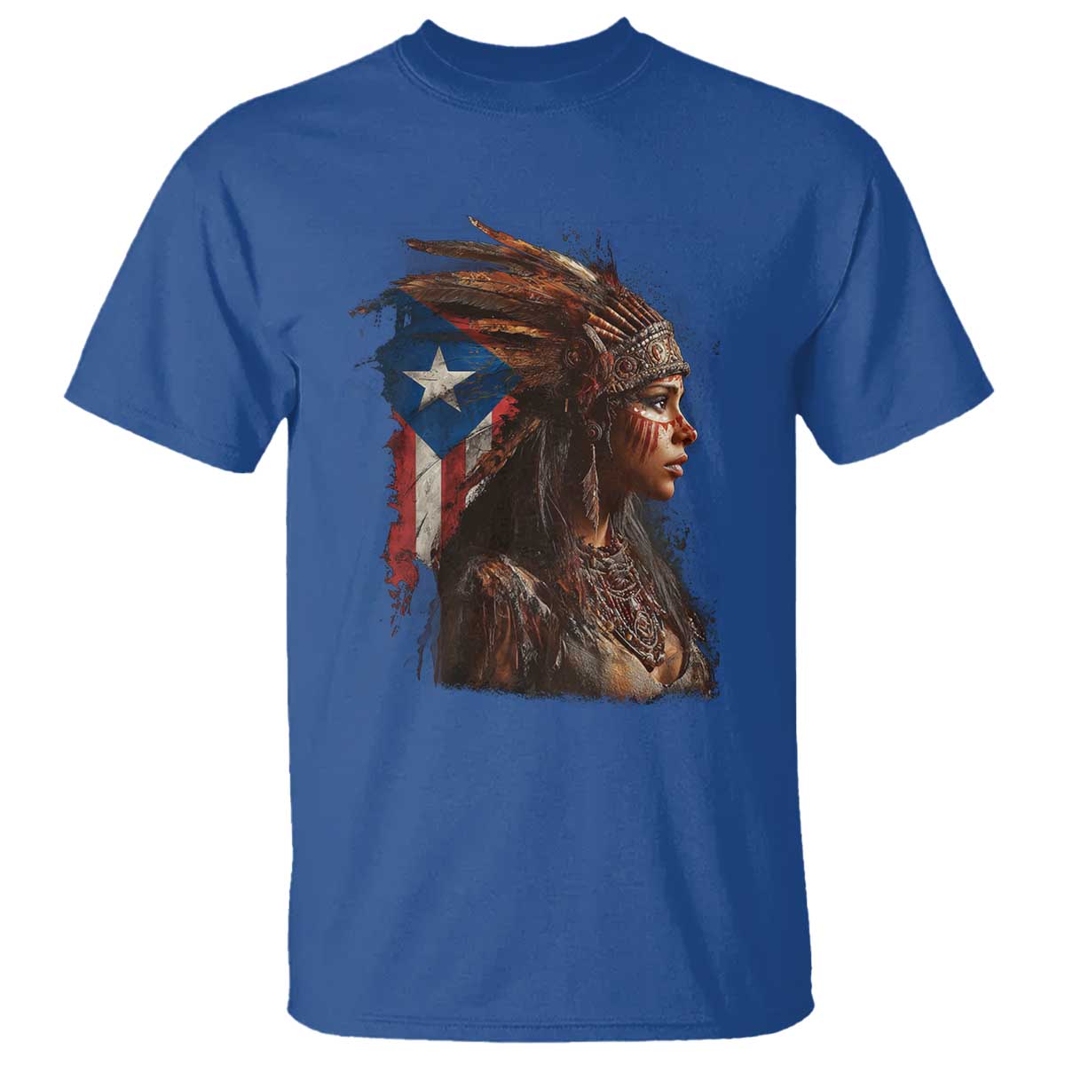 Puerto Rico Taino Warrior Woman T Shirt Boricua Pride
