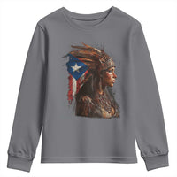 Puerto Rico Taino Warrior Woman Youth Sweatshirt Boricua Pride