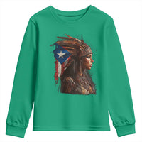 Puerto Rico Taino Warrior Woman Youth Sweatshirt Boricua Pride