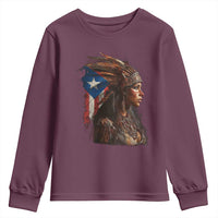 Puerto Rico Taino Warrior Woman Youth Sweatshirt Boricua Pride