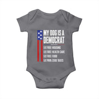 My Dog Is A Democrat Funny Political Satire Baby Onesie Patriotic Dog Lover Graphic Subtle FDT Humor