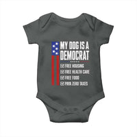 My Dog Is A Democrat Funny Political Satire Baby Onesie Patriotic Dog Lover Graphic Subtle FDT Humor