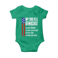 My Dog Is A Democrat Funny Political Satire Baby Onesie Patriotic Dog Lover Graphic Subtle FDT Humor
