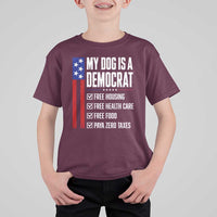 My Dog Is A Democrat Funny Political Satire T Shirt For Kid Patriotic Dog Lover Graphic Subtle FDT Humor