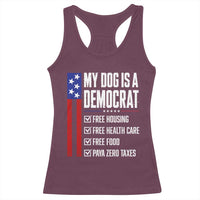 My Dog Is A Democrat Funny Political Satire Racerback Tank Top Patriotic Dog Lover Graphic Subtle FDT Humor