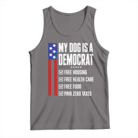 My Dog Is A Democrat Funny Political Satire Tank Top Patriotic Dog Lover Graphic Subtle FDT Humor