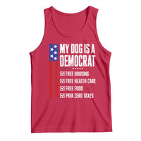 My Dog Is A Democrat Funny Political Satire Tank Top Patriotic Dog Lover Graphic Subtle FDT Humor