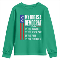 My Dog Is A Democrat Funny Political Satire Youth Sweatshirt Patriotic Dog Lover Graphic Subtle FDT Humor