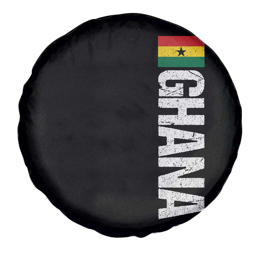 Distressed Ghana Flag Spare Tire Cover Vintage Ghanese Flag Africa Ghanaian Heritage