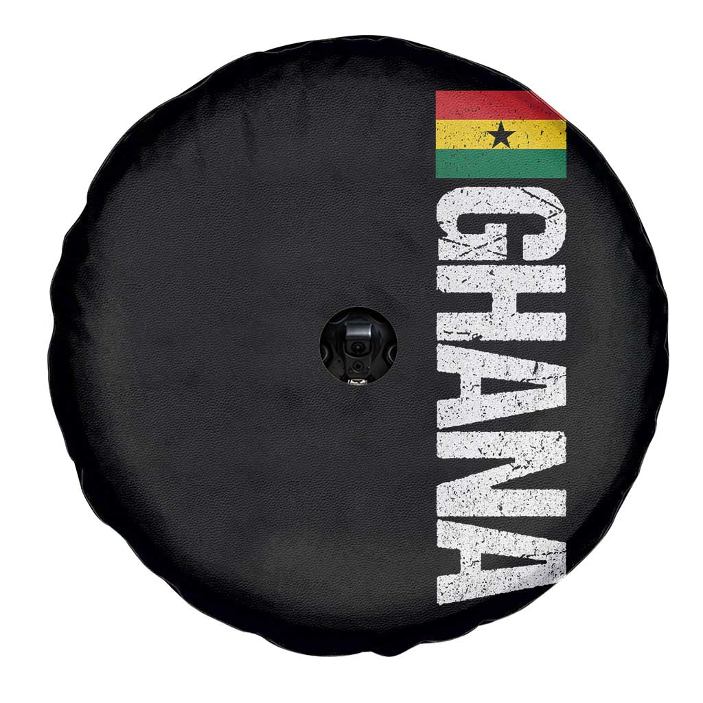 Distressed Ghana Flag Spare Tire Cover Vintage Ghanese Flag Africa Ghanaian Heritage