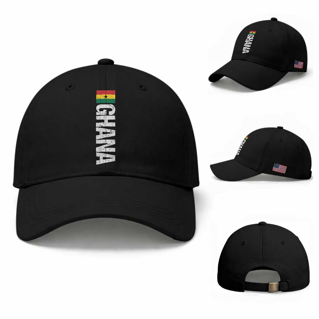 Distressed Ghana Flag Baseball Cap Vintage Ghanese Flag Africa Ghanaian Heritage