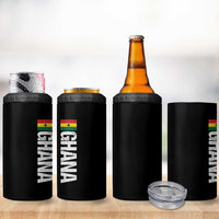 Distressed Ghana Flag 4 in 1 Can Cooler Tumbler Vintage Ghanese Flag Africa Ghanaian Heritage