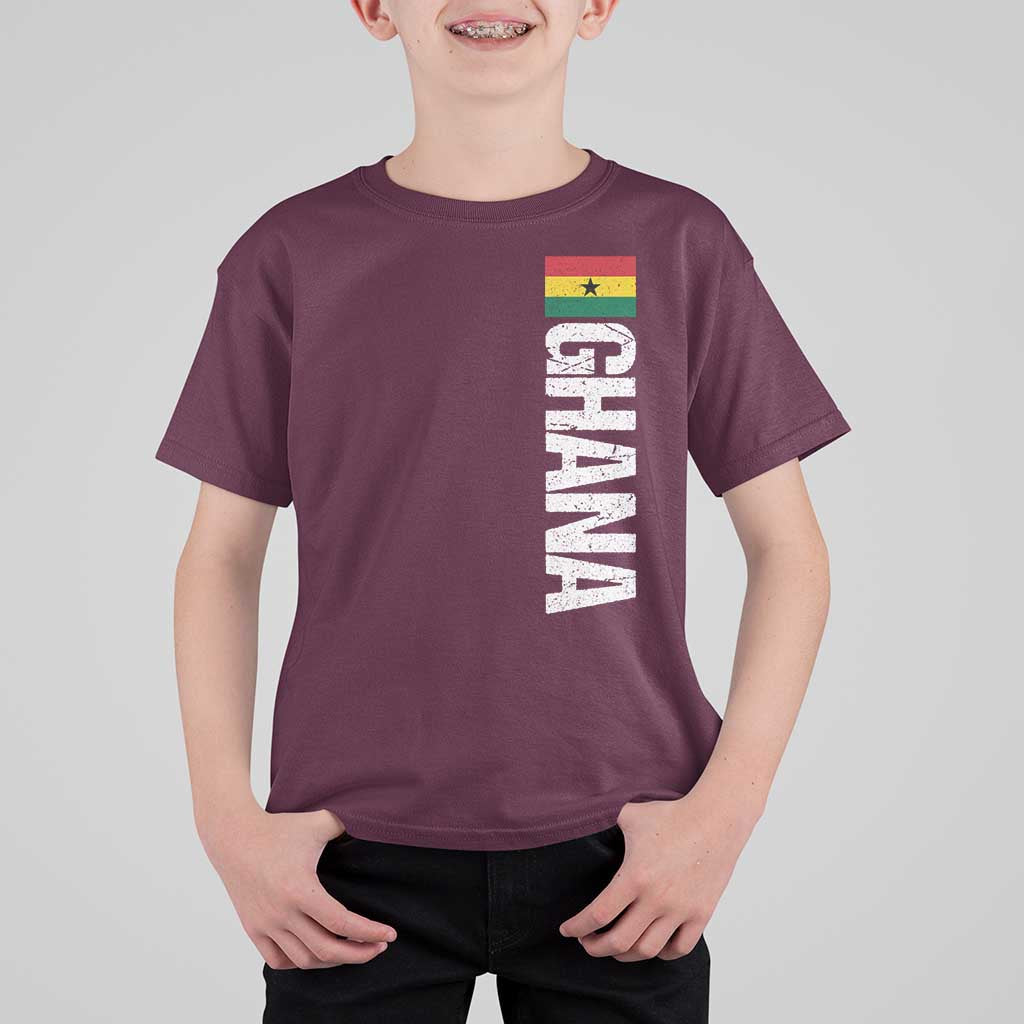 Distressed Ghana Flag T Shirt For Kid Vintage Ghanese Flag Africa Ghanaian Heritage
