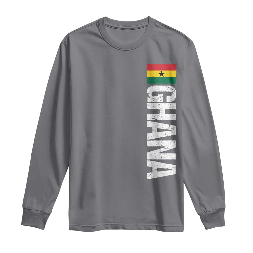 Distressed Ghana Flag Long Sleeve Shirt Vintage Ghanese Flag Africa Ghanaian Heritage