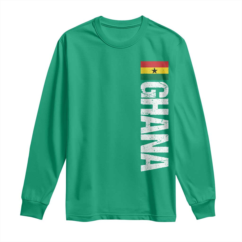 Distressed Ghana Flag Long Sleeve Shirt Vintage Ghanese Flag Africa Ghanaian Heritage