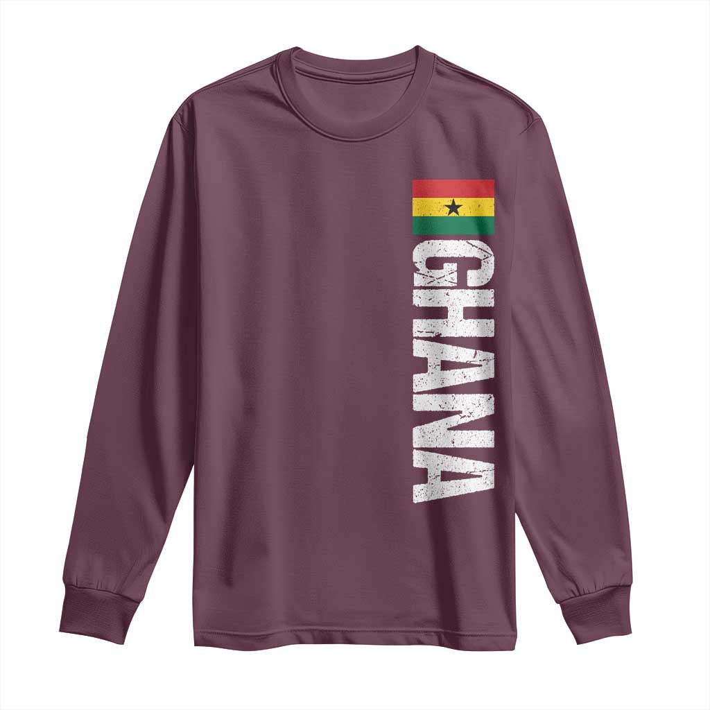 Distressed Ghana Flag Long Sleeve Shirt Vintage Ghanese Flag Africa Ghanaian Heritage