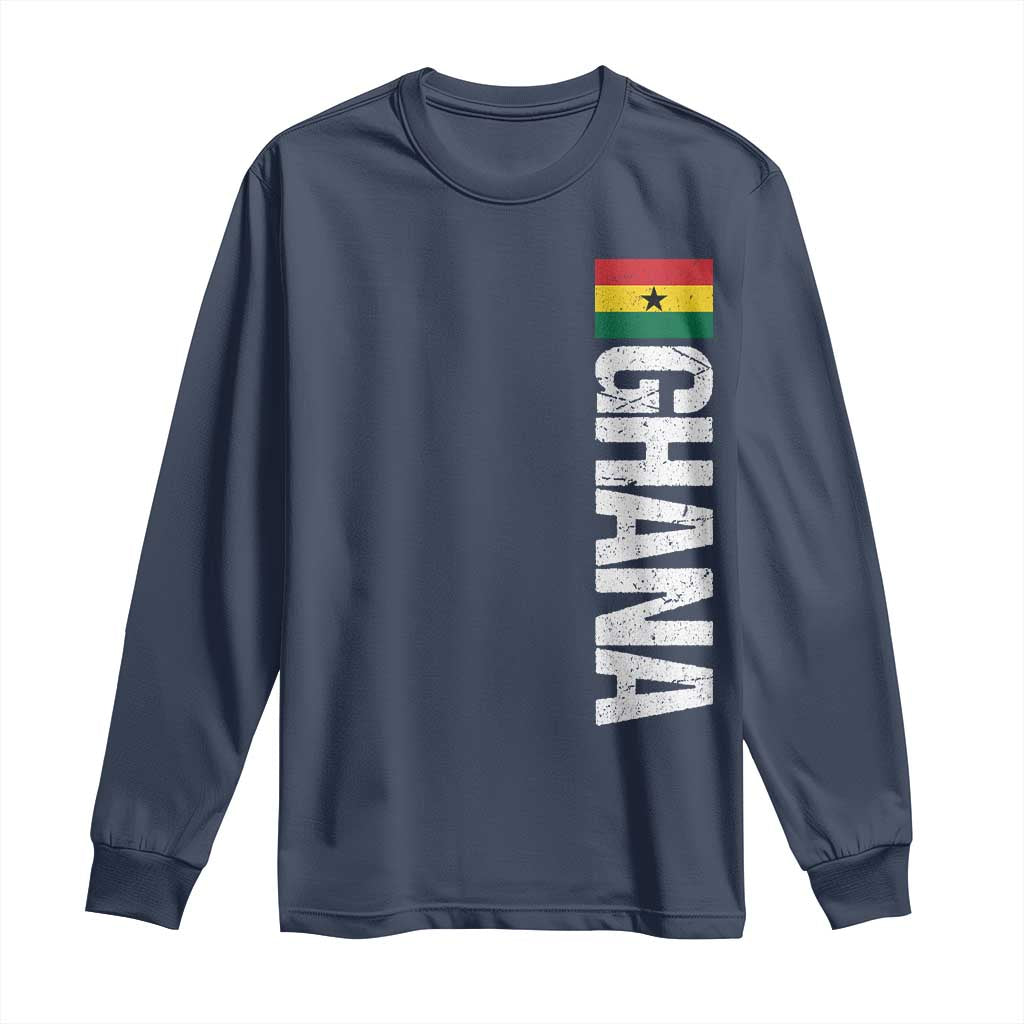 Distressed Ghana Flag Long Sleeve Shirt Vintage Ghanese Flag Africa Ghanaian Heritage