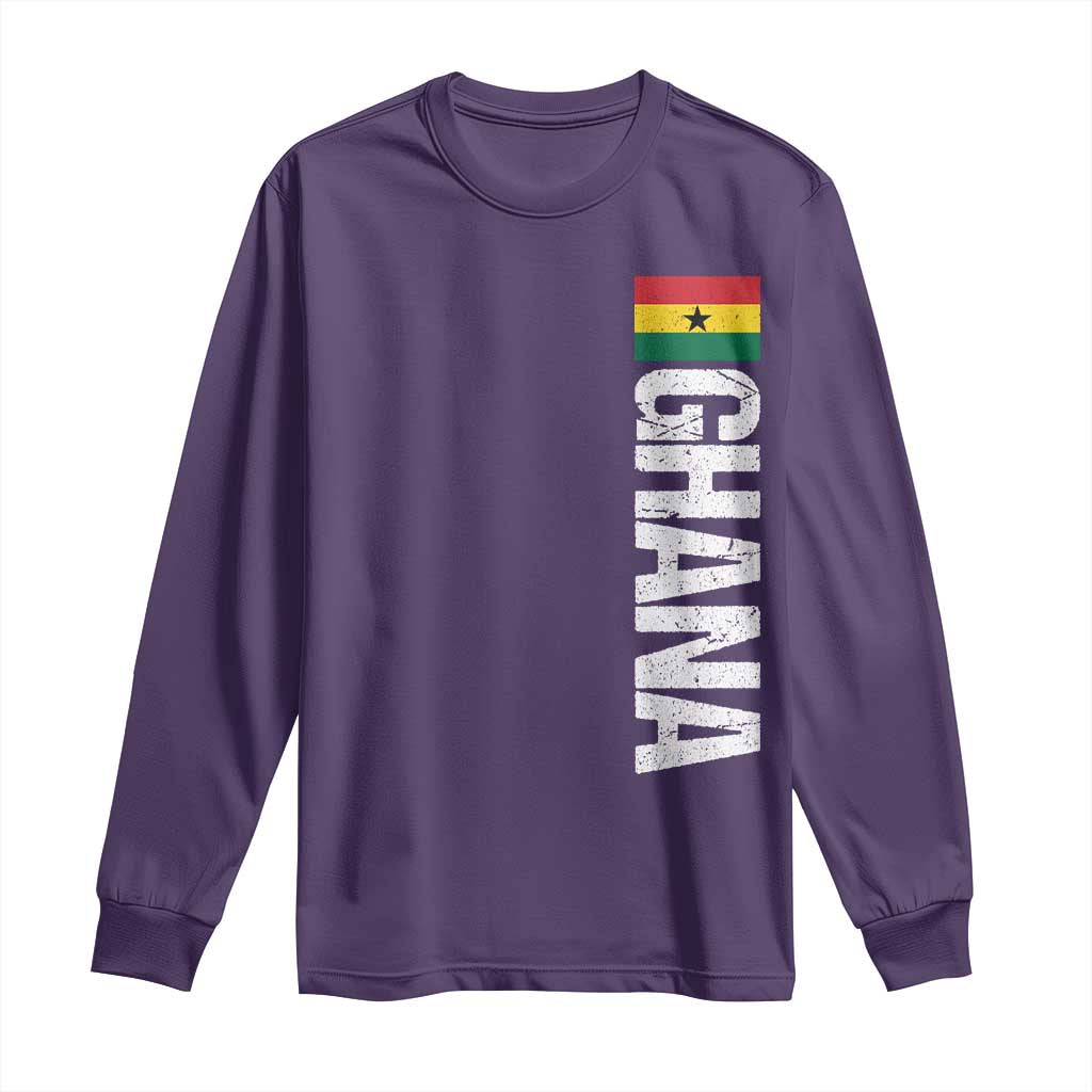 Distressed Ghana Flag Long Sleeve Shirt Vintage Ghanese Flag Africa Ghanaian Heritage
