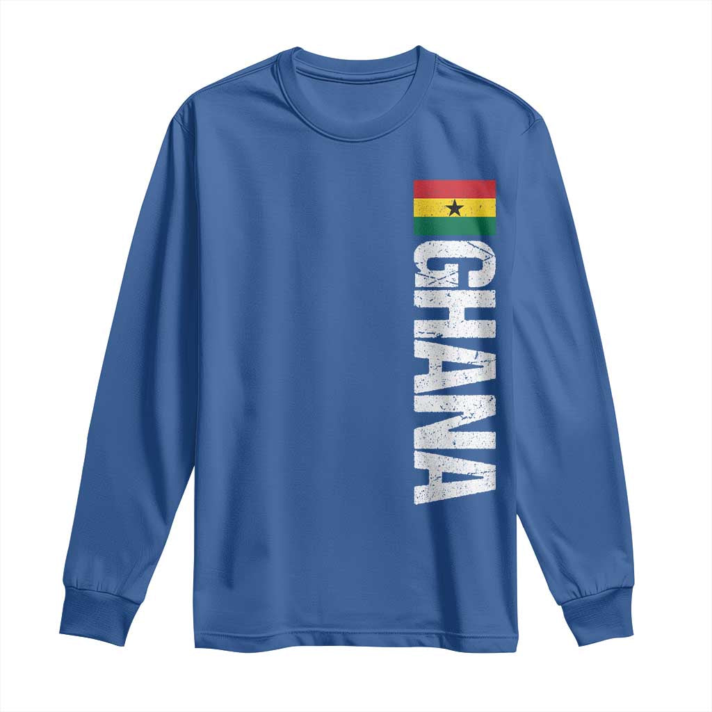 Distressed Ghana Flag Long Sleeve Shirt Vintage Ghanese Flag Africa Ghanaian Heritage
