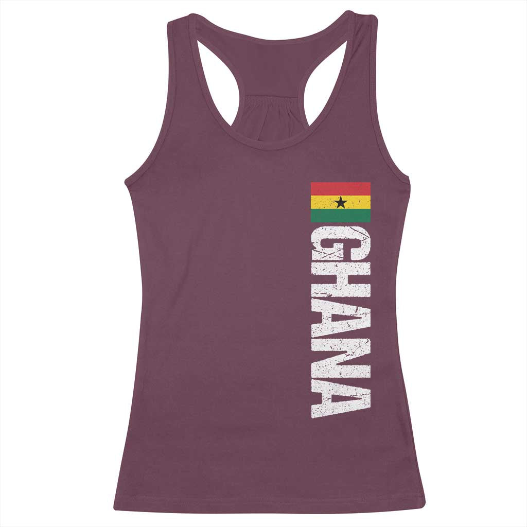 Distressed Ghana Flag Racerback Tank Top Vintage Ghanese Flag Africa Ghanaian Heritage