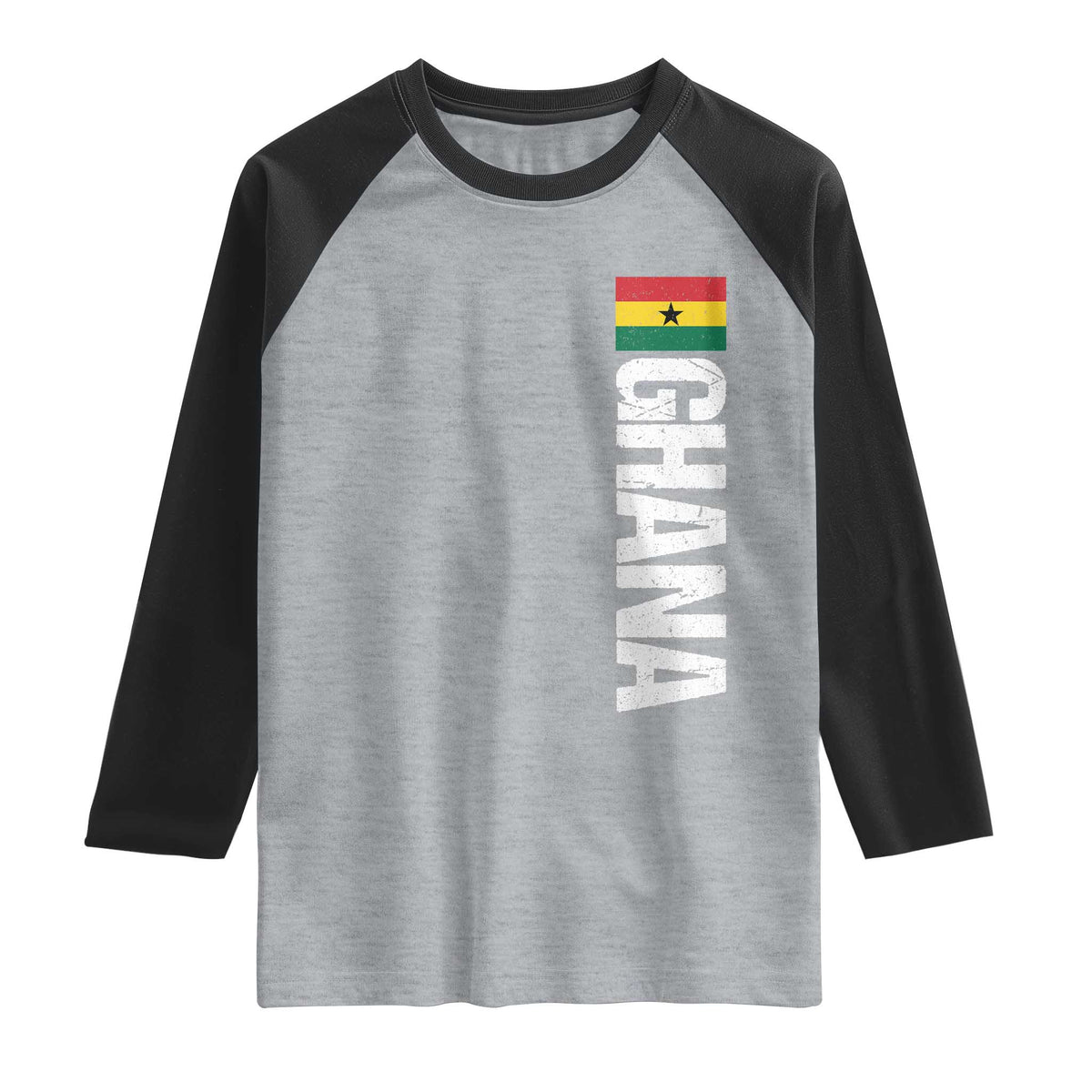 Distressed Ghana Flag Raglan Shirt Vintage Ghanese Flag Africa Ghanaian Heritage