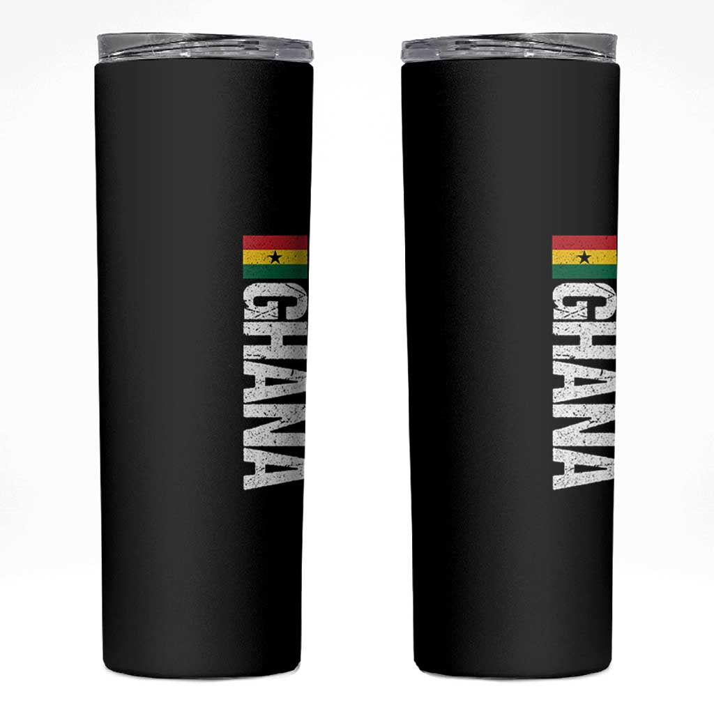 Distressed Ghana Flag Skinny Tumbler Vintage Ghanese Flag Africa Ghanaian Heritage