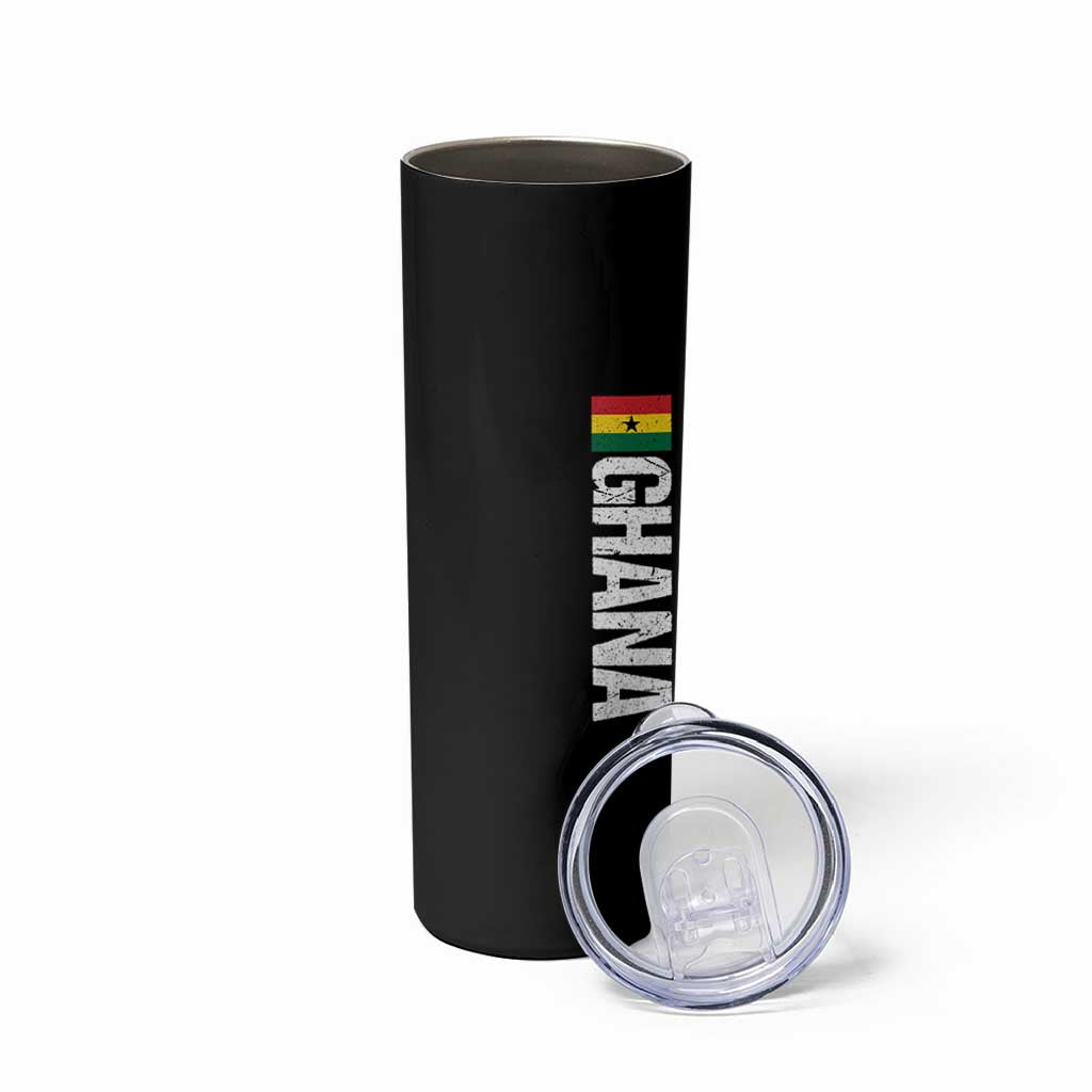 Distressed Ghana Flag Skinny Tumbler Vintage Ghanese Flag Africa Ghanaian Heritage