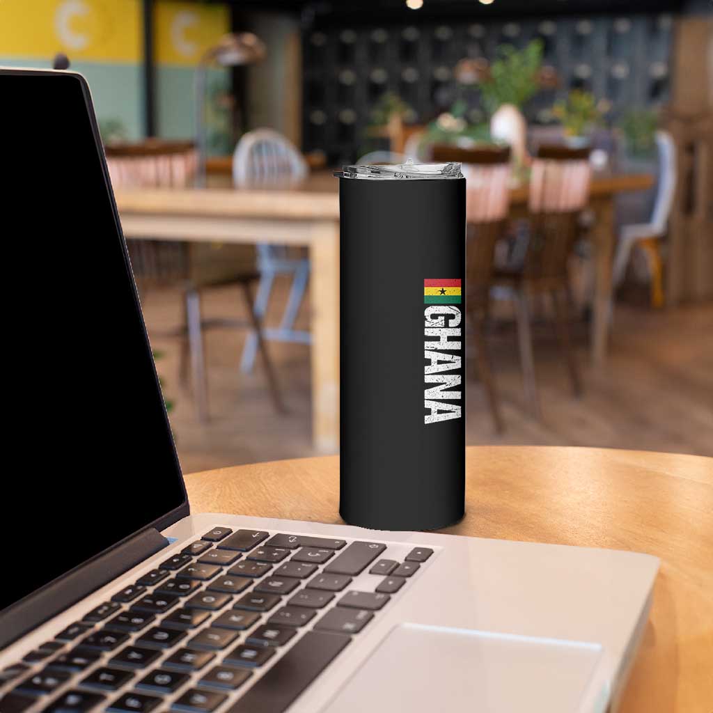 Distressed Ghana Flag Skinny Tumbler Vintage Ghanese Flag Africa Ghanaian Heritage