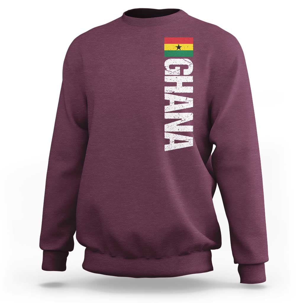 Distressed Ghana Flag Sweatshirt Vintage Ghanese Flag Africa Ghanaian Heritage