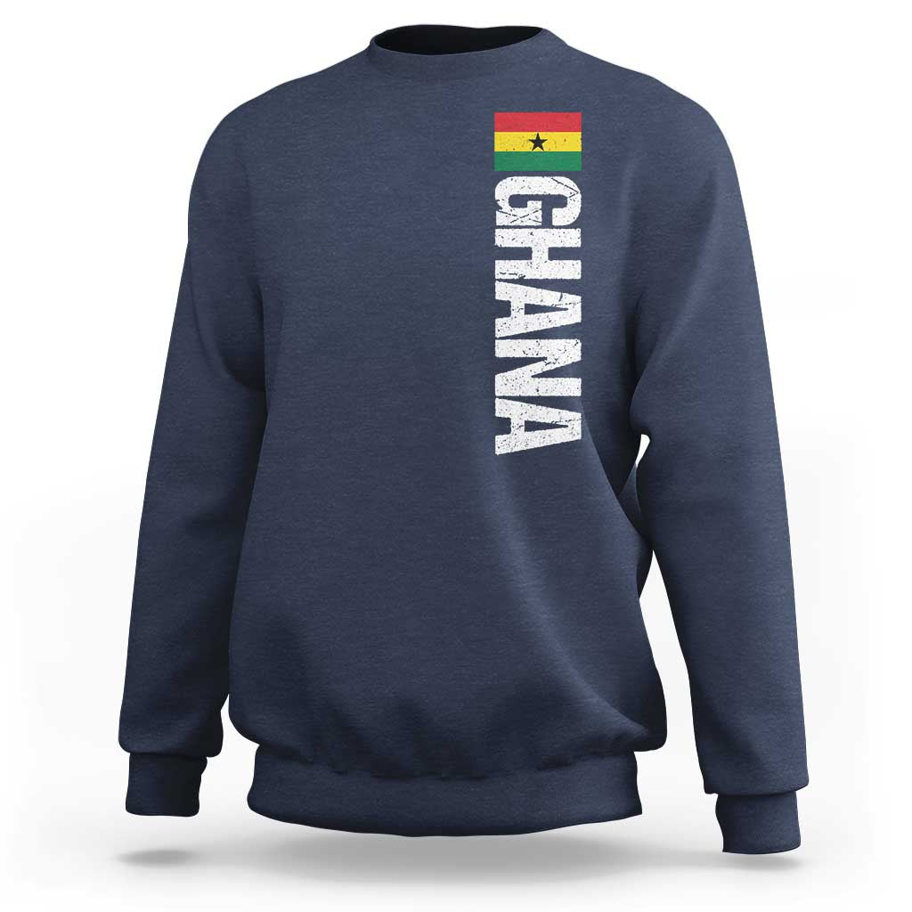 Distressed Ghana Flag Sweatshirt Vintage Ghanese Flag Africa Ghanaian Heritage