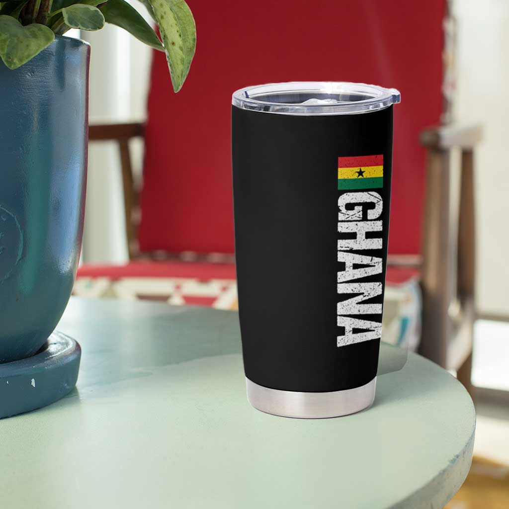 Distressed Ghana Flag Tumbler Cup Vintage Ghanese Flag Africa Ghanaian Heritage