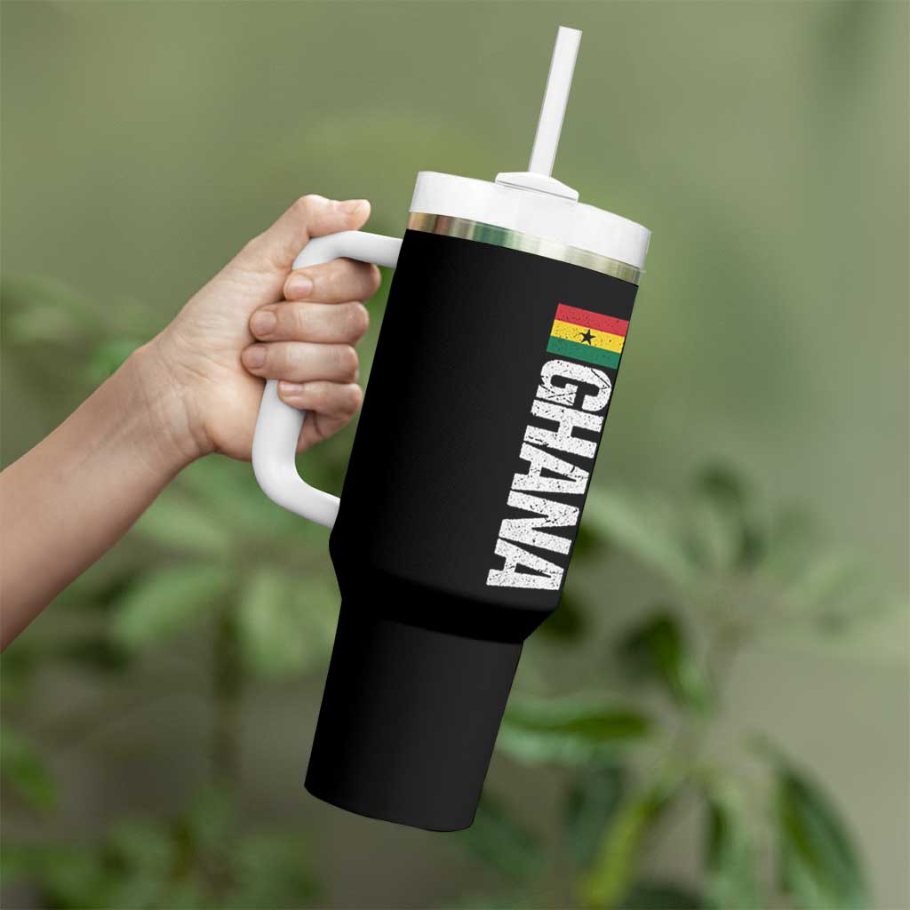 Distressed Ghana Flag Tumbler With Handle Vintage Ghanese Flag Africa Ghanaian Heritage