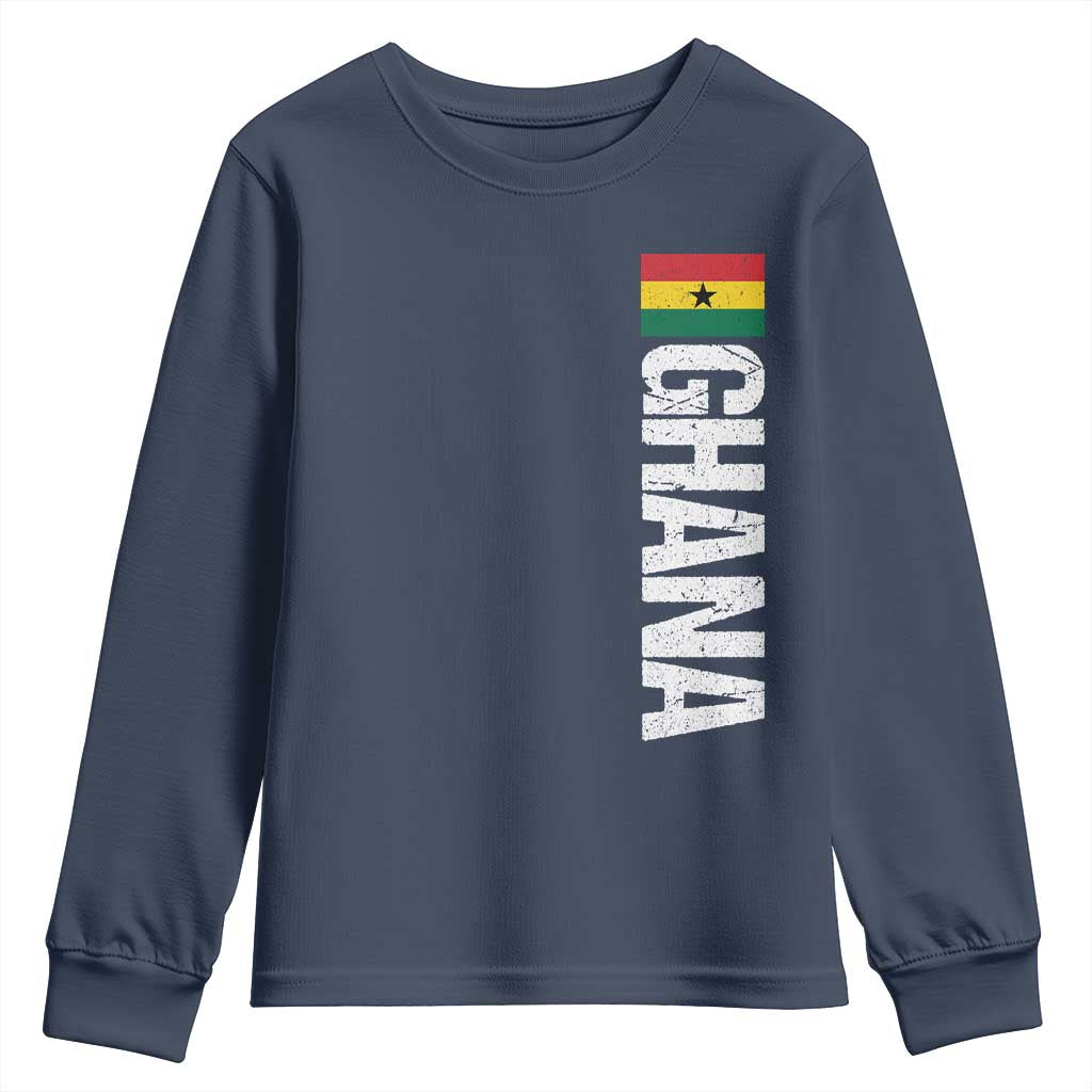 Distressed Ghana Flag Youth Sweatshirt Vintage Ghanese Flag Africa Ghanaian Heritage