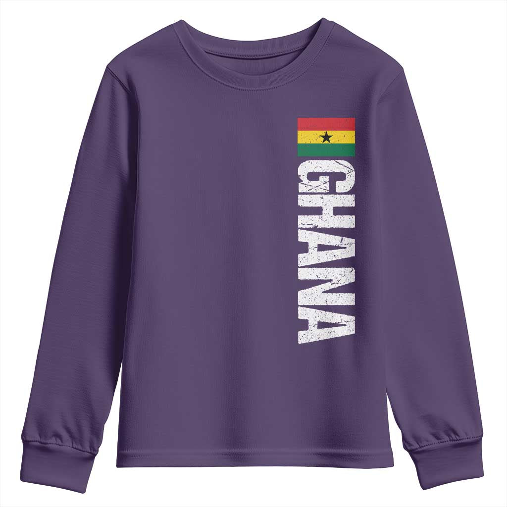 Distressed Ghana Flag Youth Sweatshirt Vintage Ghanese Flag Africa Ghanaian Heritage
