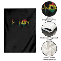 Heart Ghana Flag Garden Flag Heartbeat EKG Pulse Proud Ghanaian