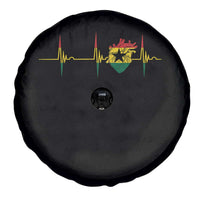 Heart Ghana Flag Spare Tire Cover Heartbeat EKG Pulse Proud Ghanaian