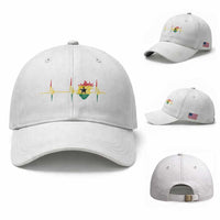 Heart Ghana Flag Baseball Cap Heartbeat EKG Pulse Proud Ghanaian