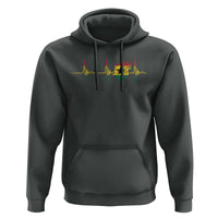 Heart Ghana Flag Hoodie Heartbeat EKG Pulse Proud Ghanaian
