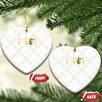 Heart Ghana Flag Ceramic Ornament Heartbeat EKG Pulse Proud Ghanaian