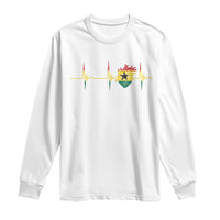 Heart Ghana Flag Long Sleeve Shirt Heartbeat EKG Pulse Proud Ghanaian