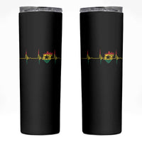 Heart Ghana Flag Skinny Tumbler Heartbeat EKG Pulse Proud Ghanaian