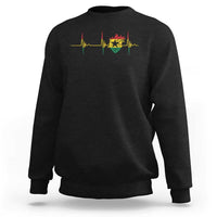 Heart Ghana Flag Sweatshirt Heartbeat EKG Pulse Proud Ghanaian
